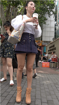 4K 极品美腿白衬衫长马尾辫美女姐姐