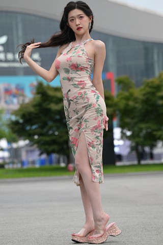 25成都车展，花裙子 任绵绵