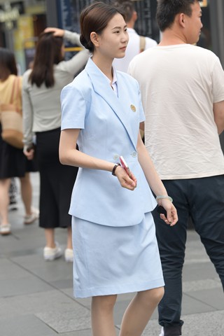 蓝色工装肉丝小姐姐