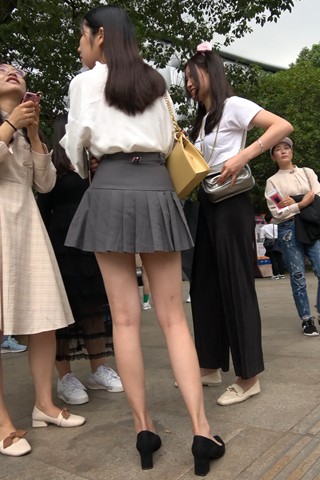 4K  - 街拍百褶短裙白衬衫青春美少女 [2.00 GB/MP4]